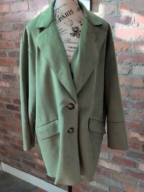 Zara Green Oversized Blazer Jacket